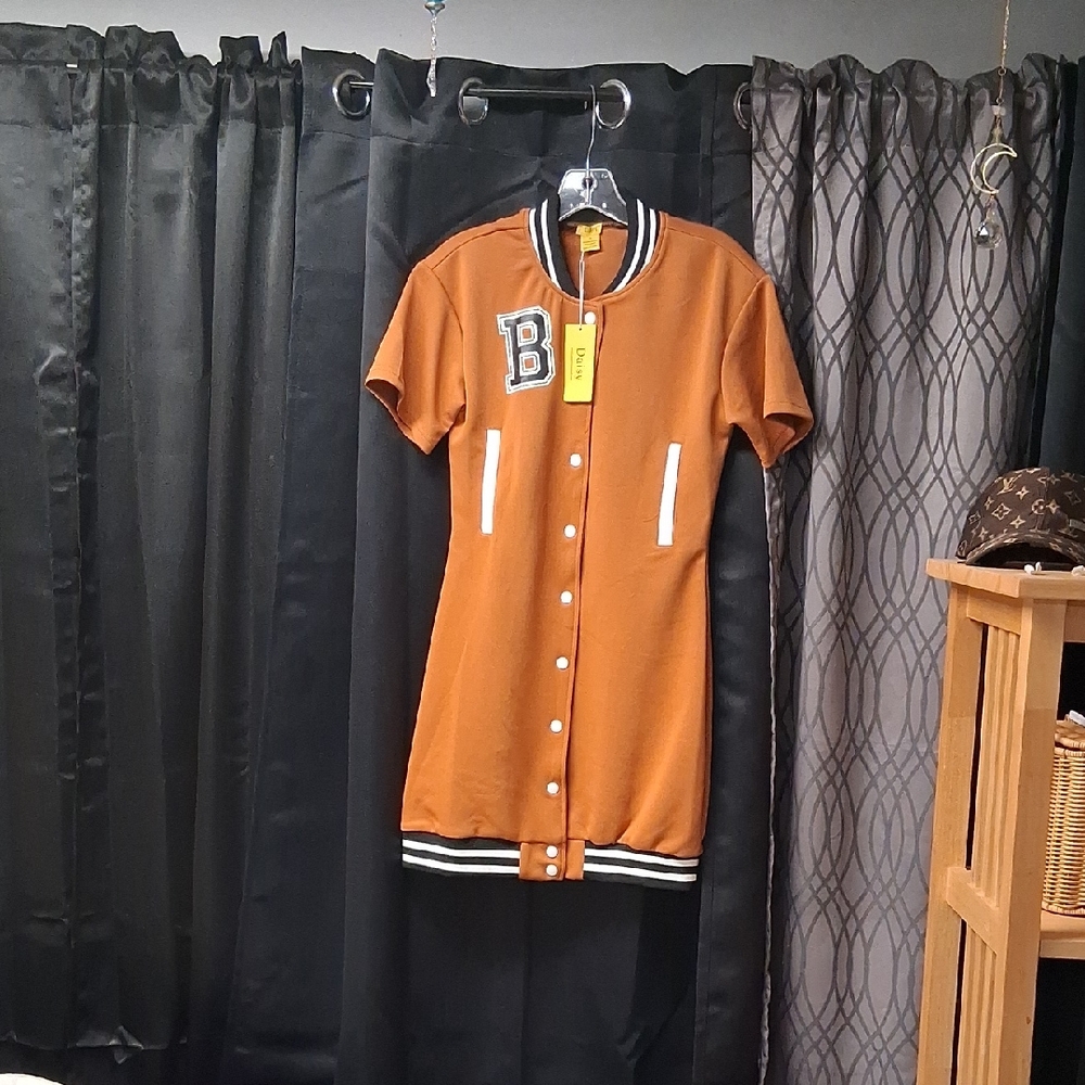Daisy Orange Button-Up Skirt